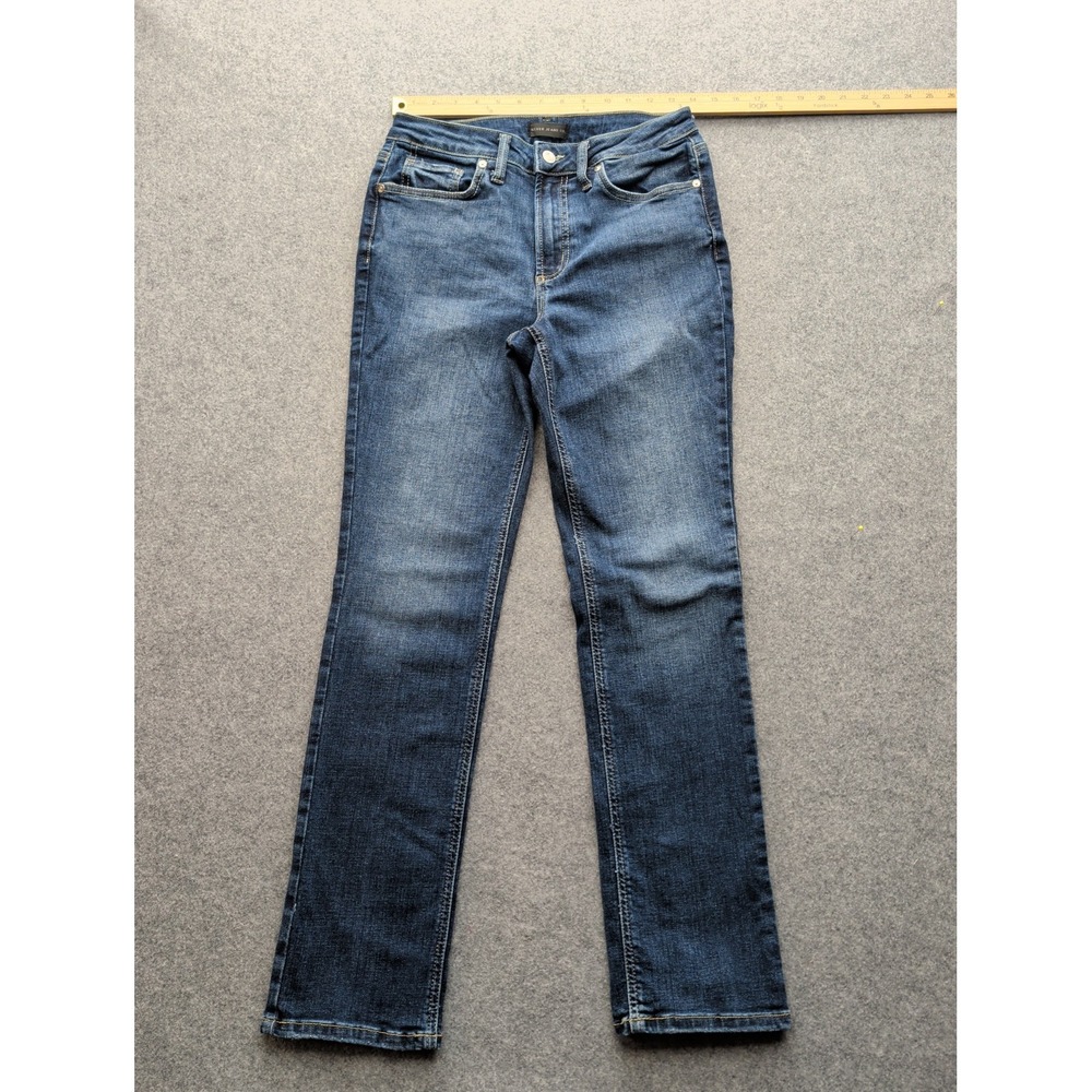 Silver Jeans Co. Women's Blue Denim Straight Leg Mid Rise size 4